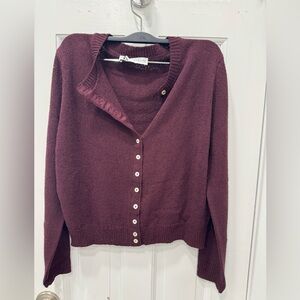 ZARA Smooth knit cardigan in burgundy (the color of the season 🍁).